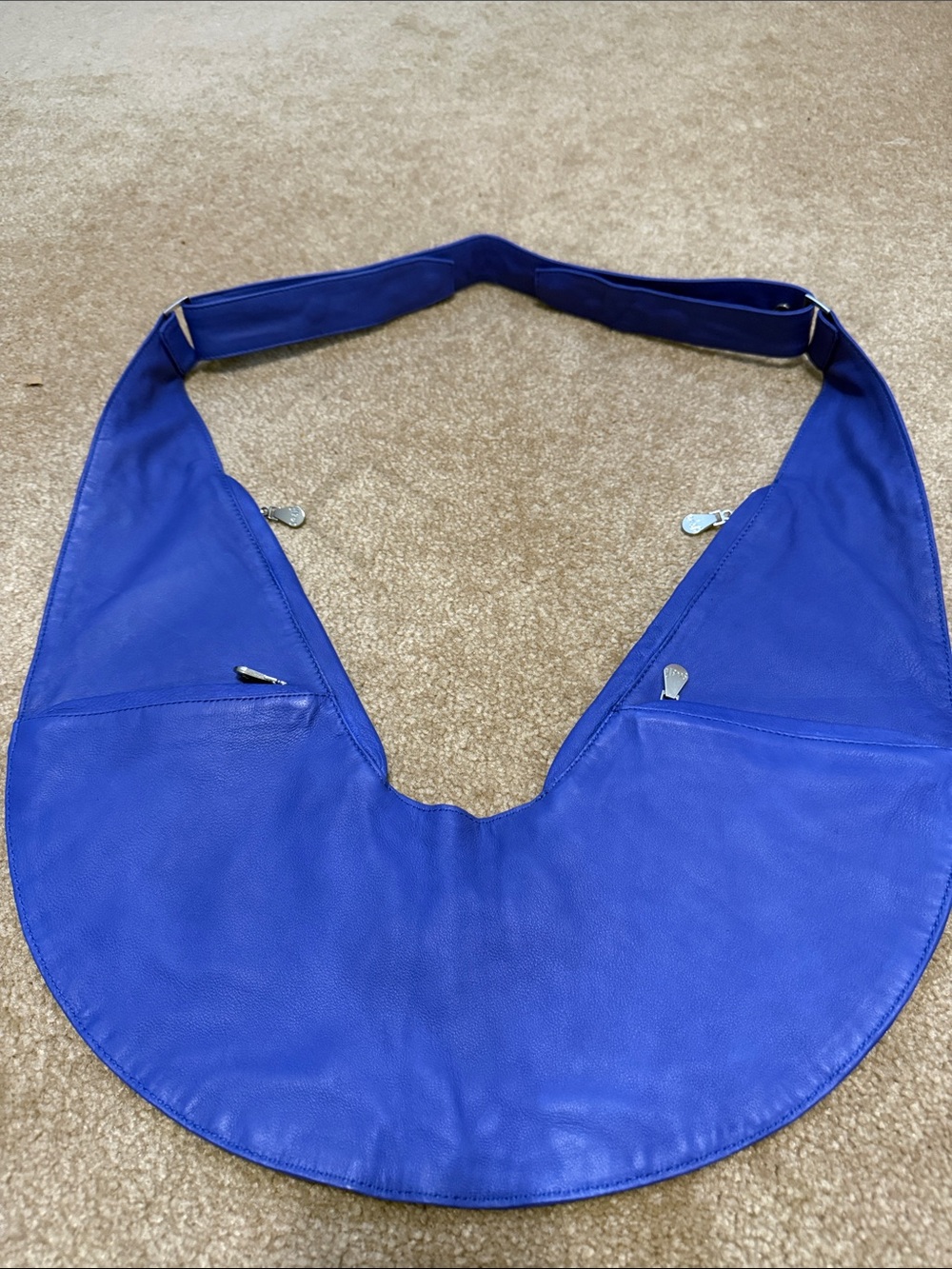 Sash Bag Blue Leather Crossbody Bag - Sapphire Color